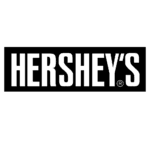 Hershey's logo with black lettering on transparent background