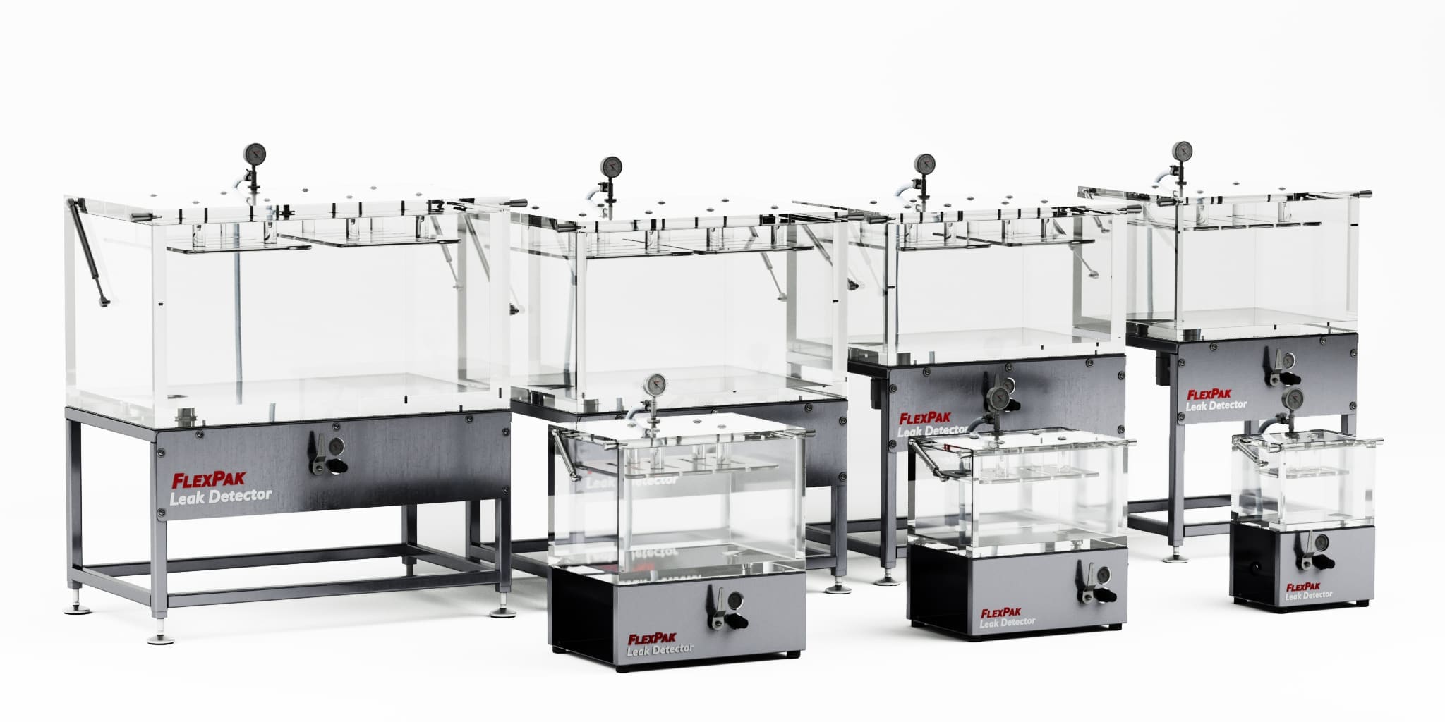 Leak detection equipment lineup for package integrity testing